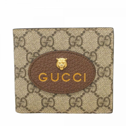 Gucci Wallet GG Supreme Neo Vintage Beige Brown Gold