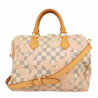 Louis Vuitton Handbag Damier Azur Tahiti Speedy Bandouliere 30 White Rosevalerin