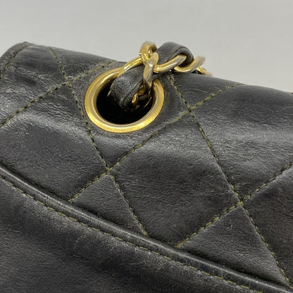 Chanel Shoulder Bag Quilted Lambskin Moss Green Gold — view 8