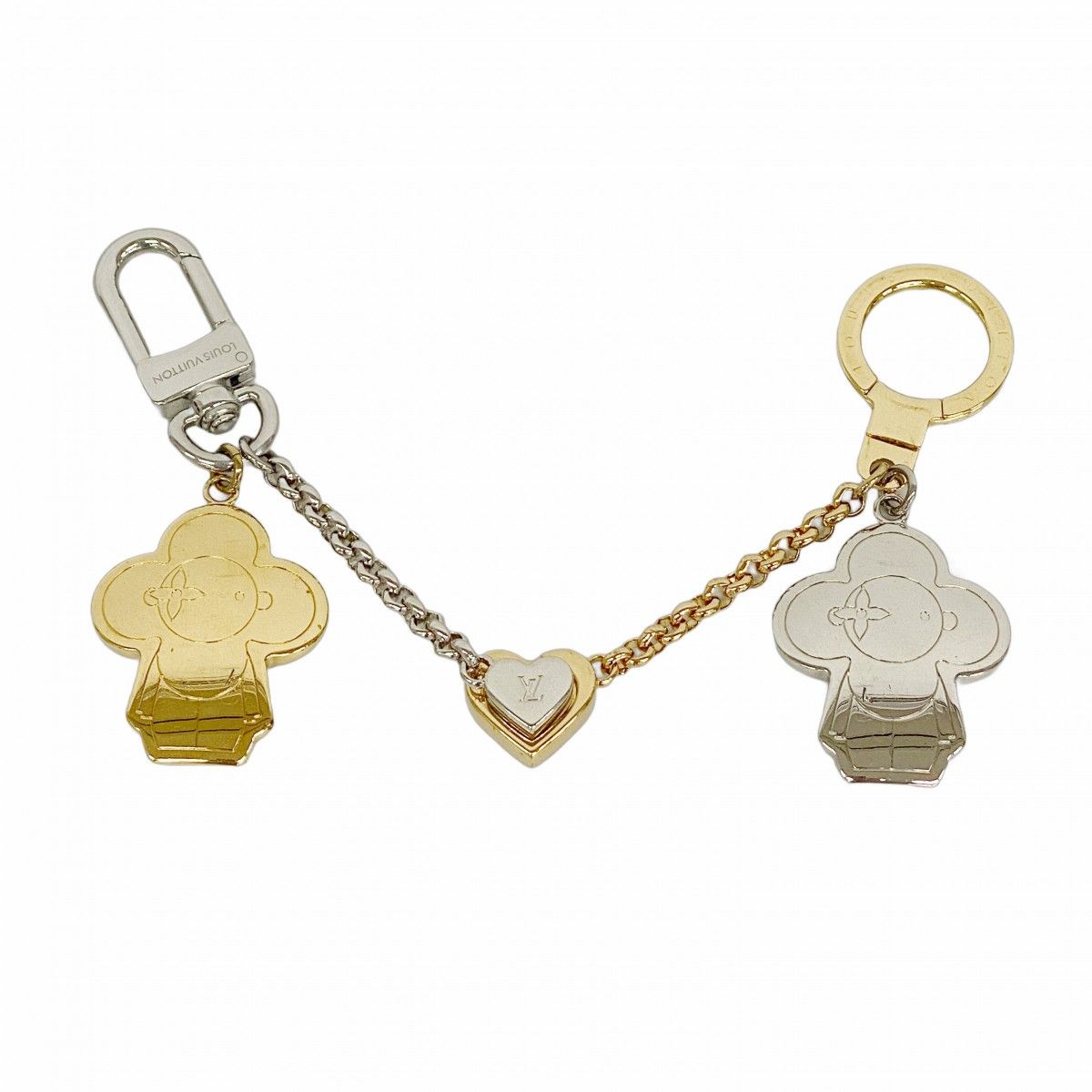 Louis Vuitton Key Holder Charm Chain Vivienne Bff Gold Silver