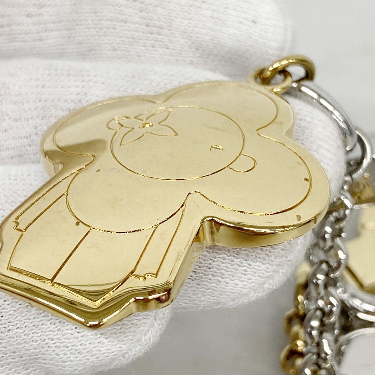 Louis Vuitton Key Holder Charm Chain Vivienne Bff Gold Silver — view 4