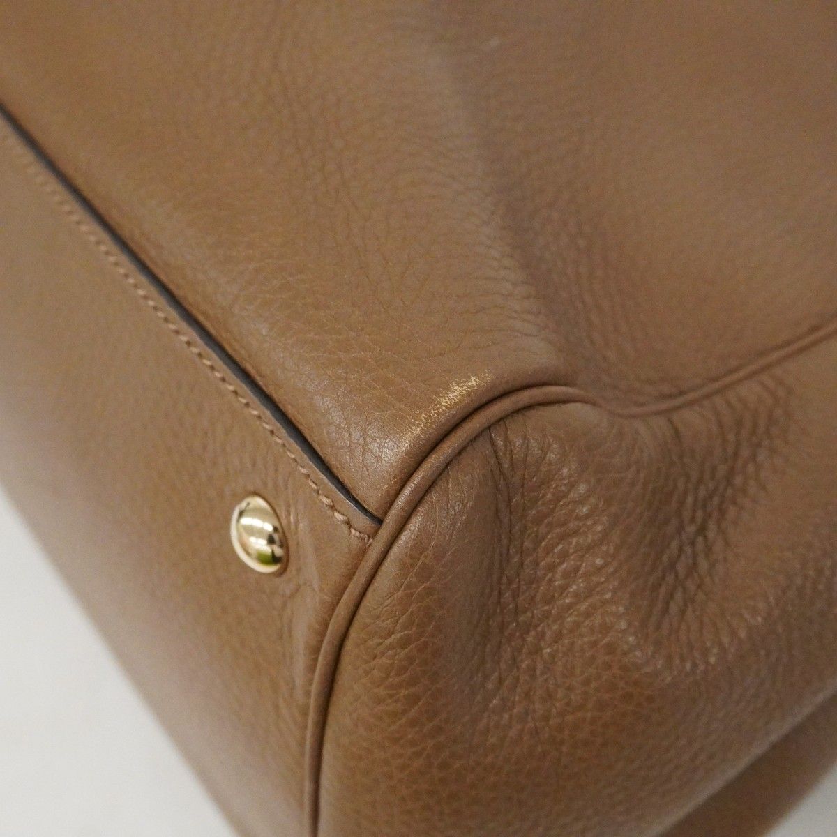 Gucci Handbag Bamboo Leather Brown Champagne Gold — view 6