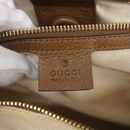 Gucci Handbag Bamboo Leather Brown Champagne Gold — view 5