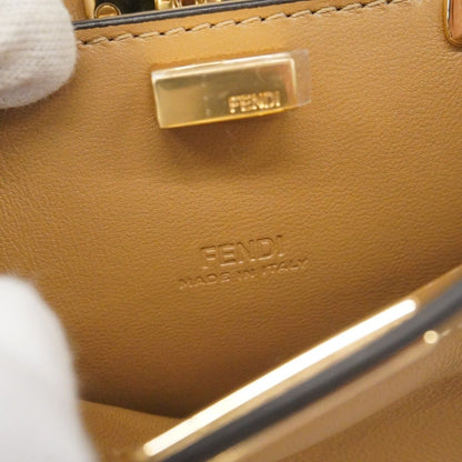 Fendi Handbag Nano Peekaboo Leather Brown Gold 2-Way — view 5