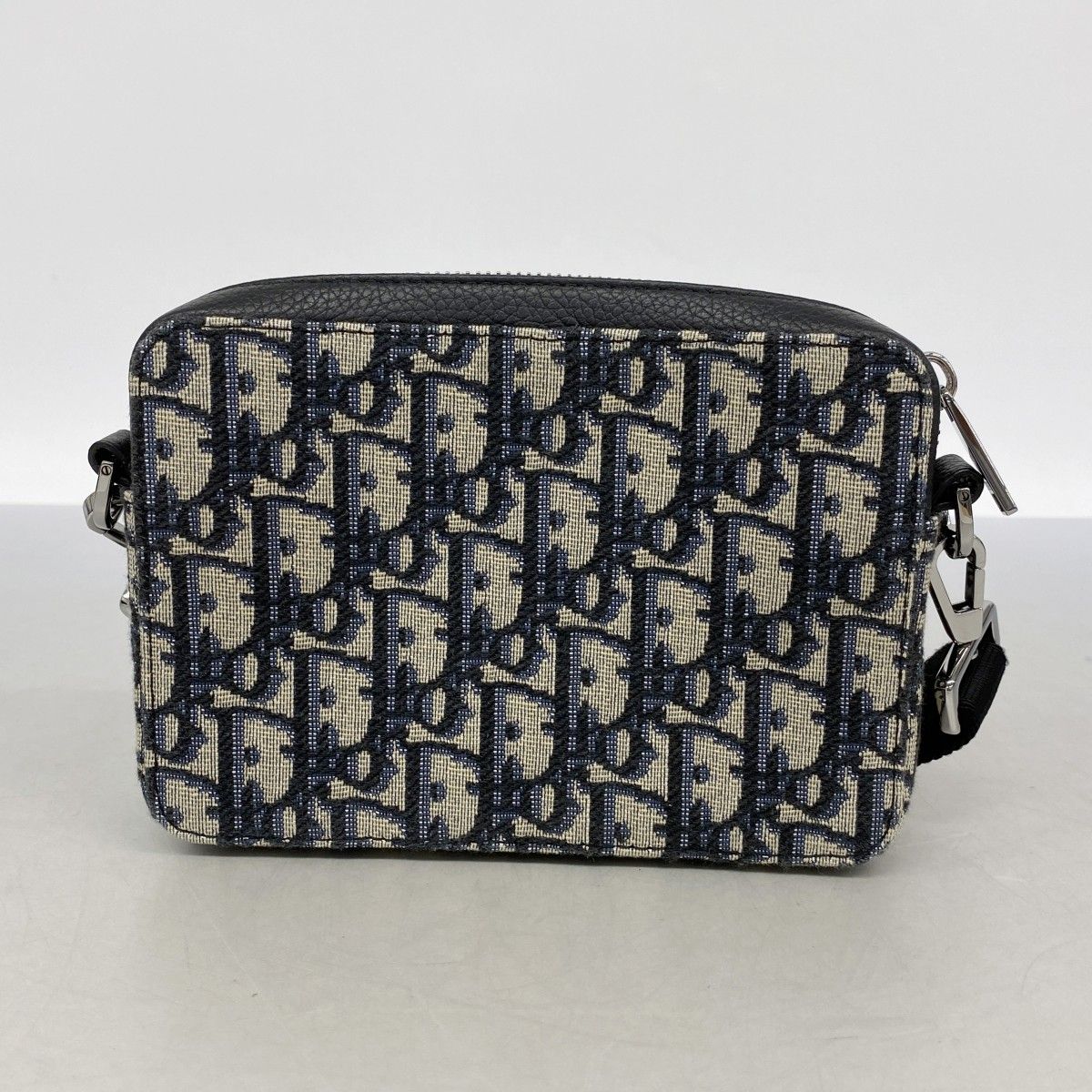 Dior Shoulder Bag Trotter Oblique Canvas Black Navy Silver — view 9