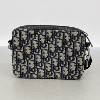 Dior Shoulder Bag Trotter Oblique Canvas Black Navy Silver — view 9