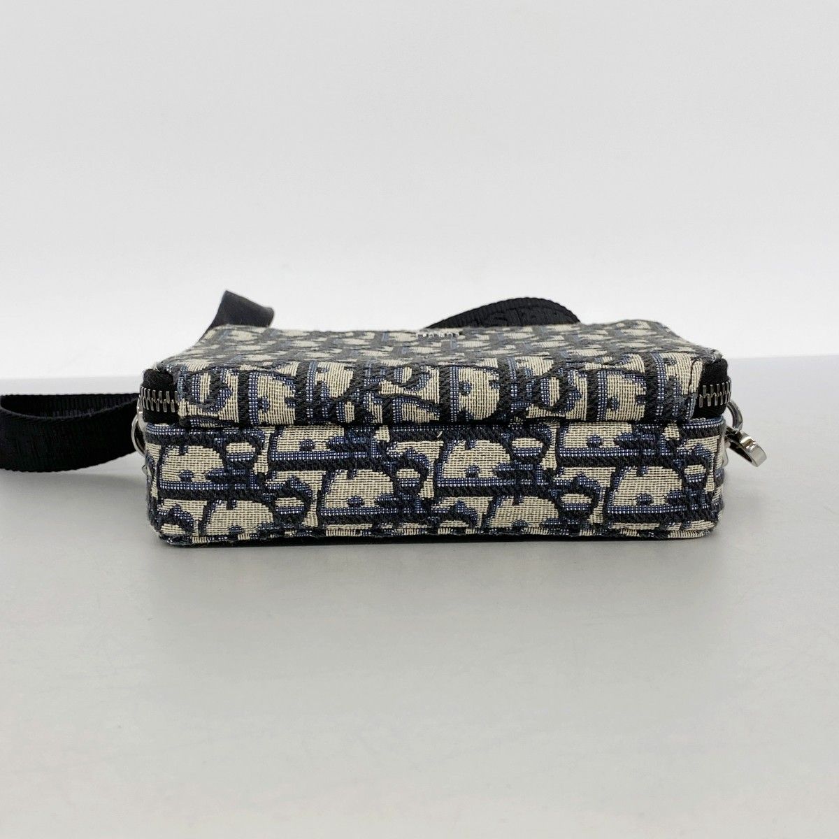 Dior Shoulder Bag Trotter Oblique Canvas Black Navy Silver — view 3