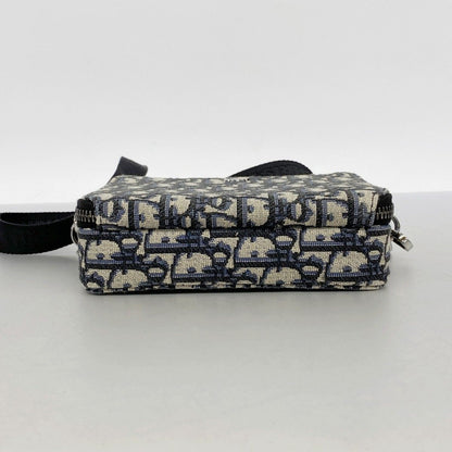 Dior Shoulder Bag Trotter Oblique Canvas Black Navy Silver — view 3