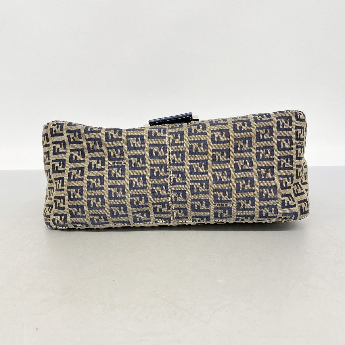 Fendi Handbag Zucchino Mamma Bucket Nylon Canvas Navy Silver — view 3