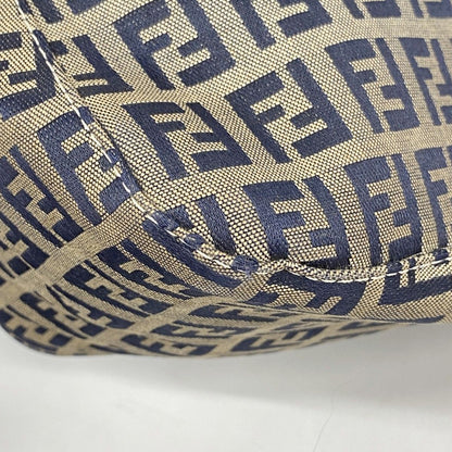 Fendi Handbag Zucchino Mamma Bucket Nylon Canvas Navy Silver — view 6