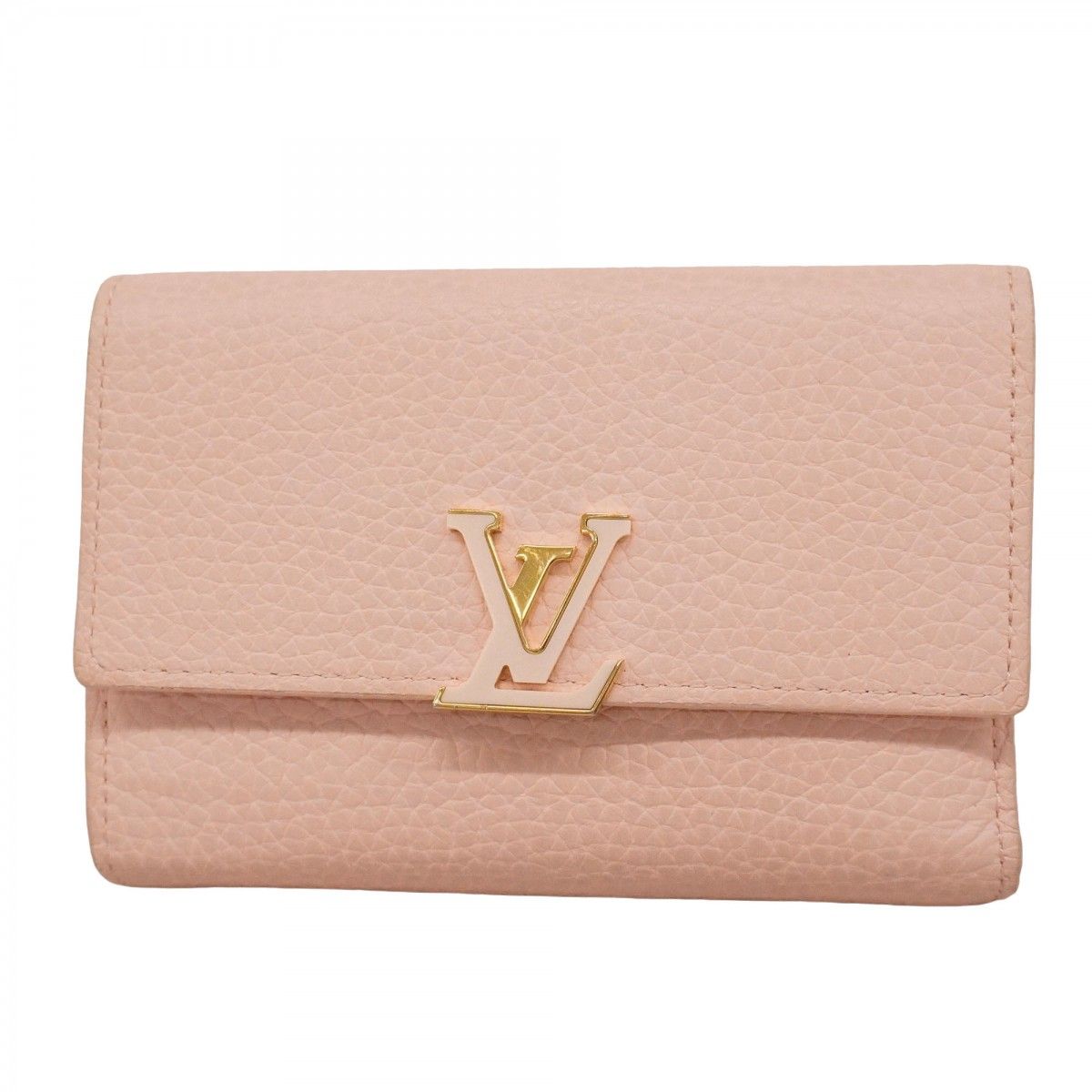 Louis Vuitton Trifold Wallet Taurillon Portefeuille Capucines Compact Rose