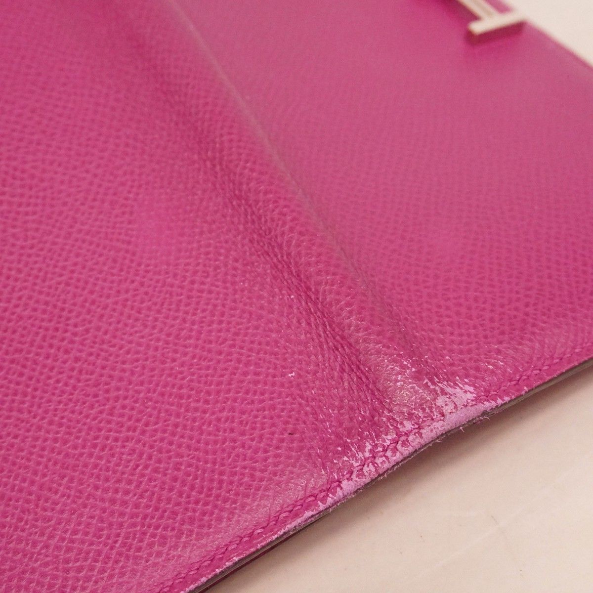 Hermes Wallet Bearn Souffle Veau Epsom Rosepurple Silver — view 5