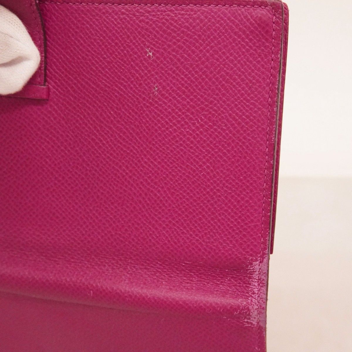 Hermes Wallet Bearn Souffle Veau Epsom Rosepurple Silver — view 6