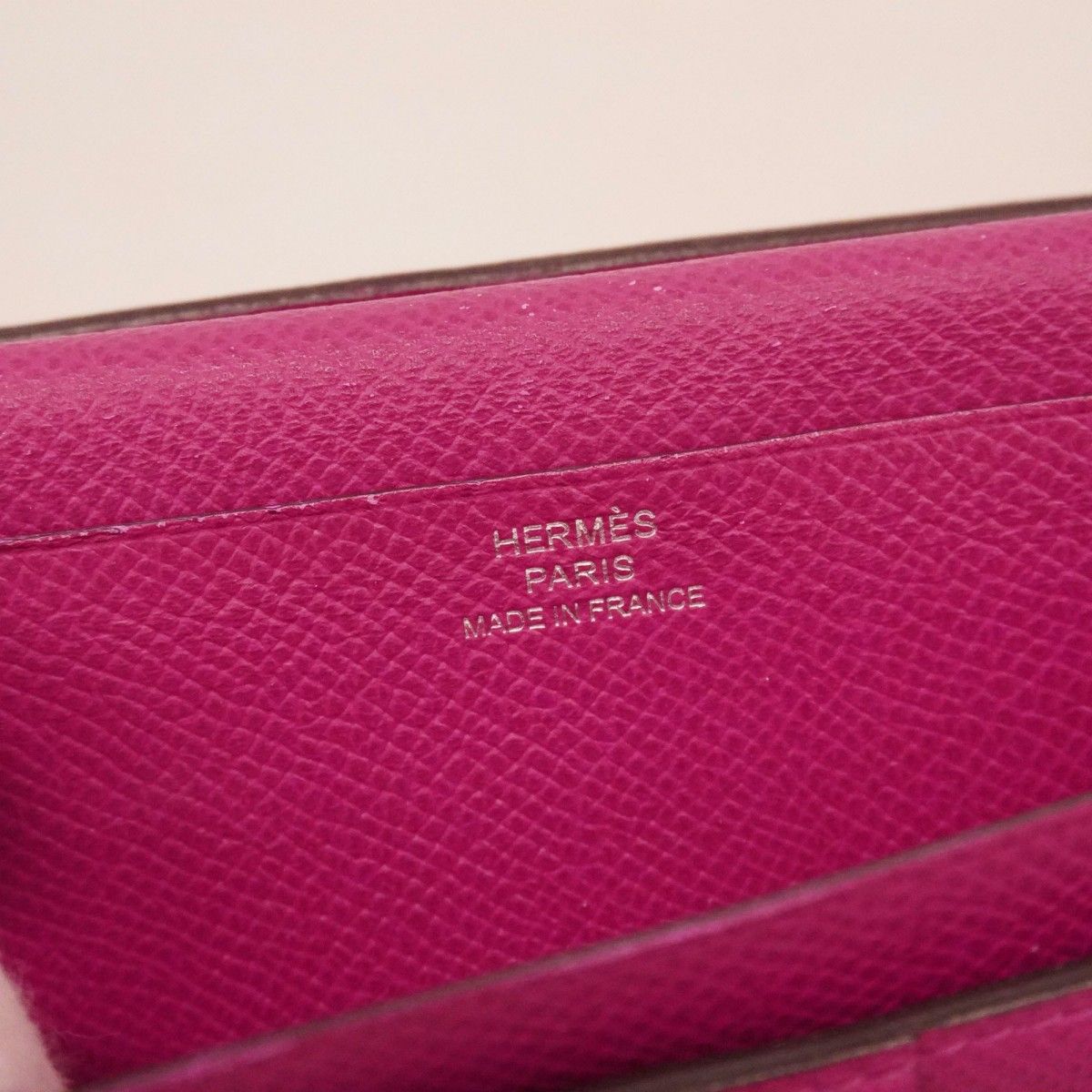 Hermes Wallet Bearn Souffle Veau Epsom Rosepurple Silver — view 4