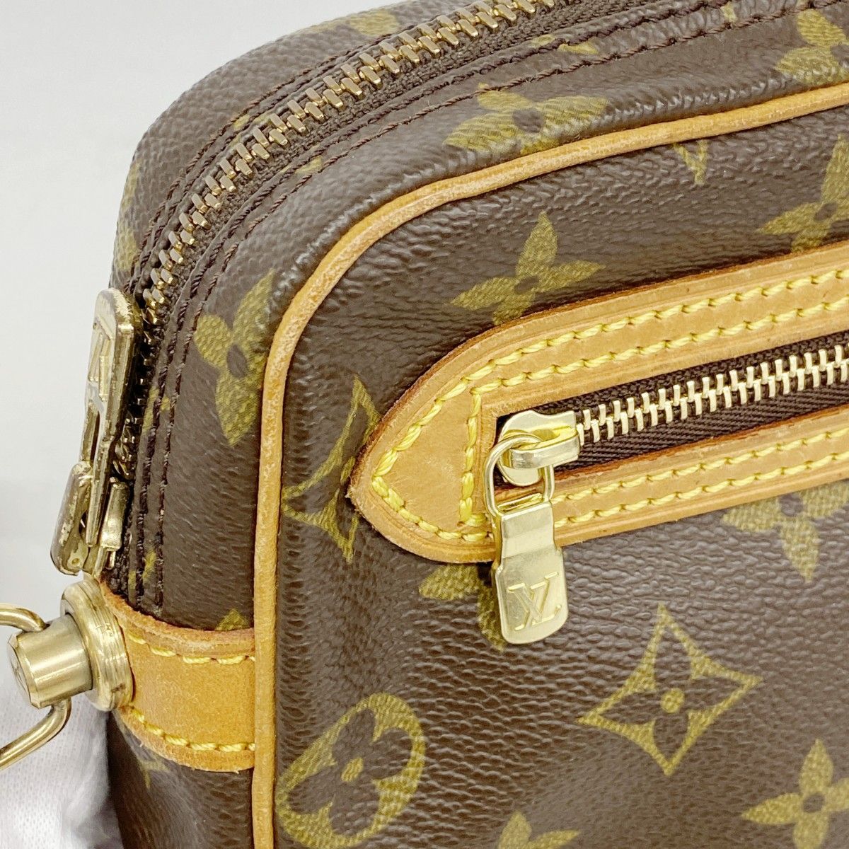Louis Vuitton Clutch Monogram Marly Dragonne GM Brown — view 7