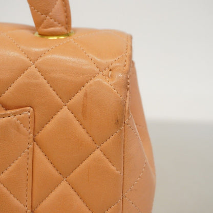 Chanel Handbag Quilted Lambskin Salmon Pink Gold — view 7
