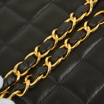 Chanel Shoulder Bag Quilted Lambskin Black Gold — view 9
