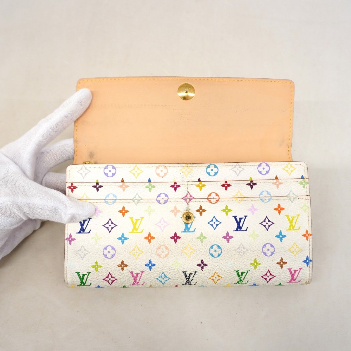 Louis Vuitton Wallet Monogram Multicolor Portefeuille Sarah Blanc — view 8