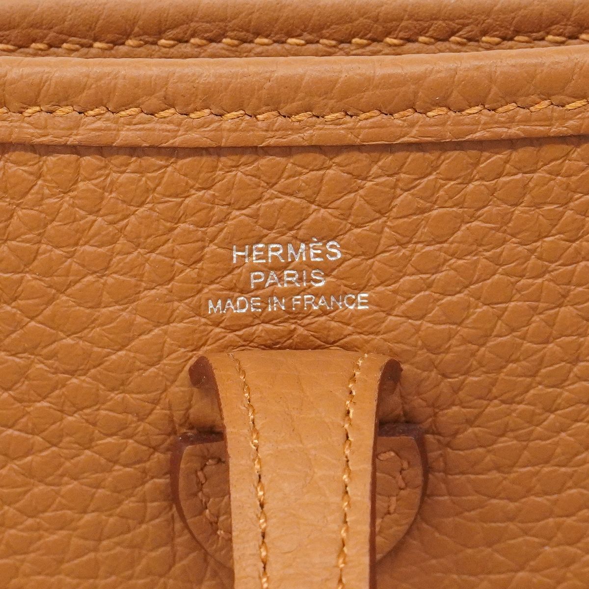 Hermes Shoulder Bag Evelyne TPM Taurillon Clemence Gold Silver — view 5