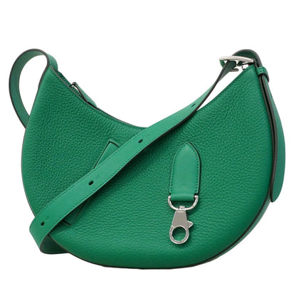 Hermes Shoulder Bag Petit Arson Togo Vert Vertigo Silver