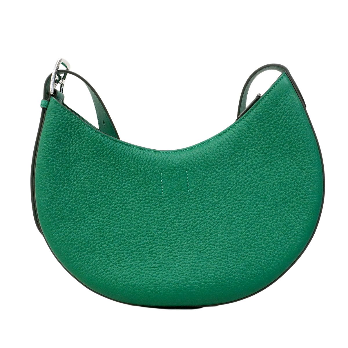 Hermes Shoulder Bag Petit Arson Togo Vert Vertigo Silver — view 8