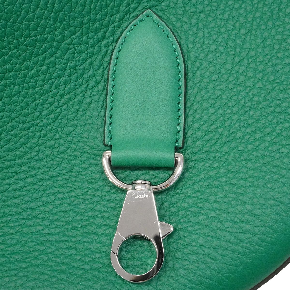 Hermes Shoulder Bag Petit Arson Togo Vert Vertigo Silver — view 7