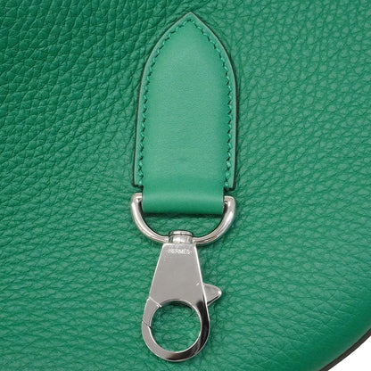 Hermes Shoulder Bag Petit Arson Togo Vert Vertigo Silver — view 7