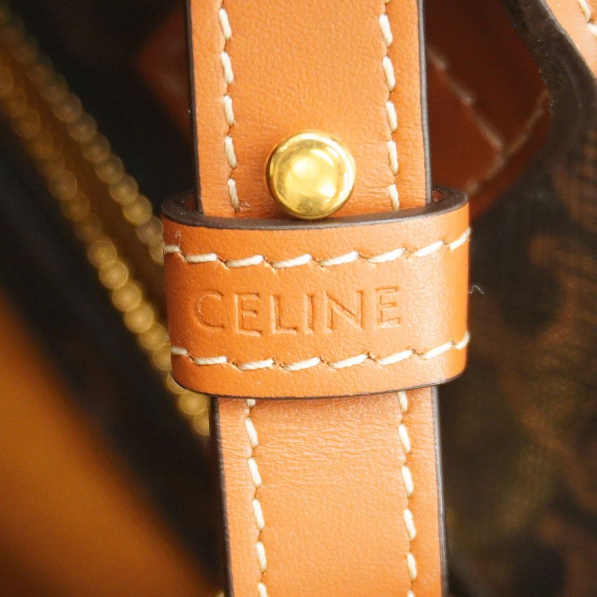 Celine Tote Triomphe Vertical Cover Black Brown Gold 2-Way — view 5