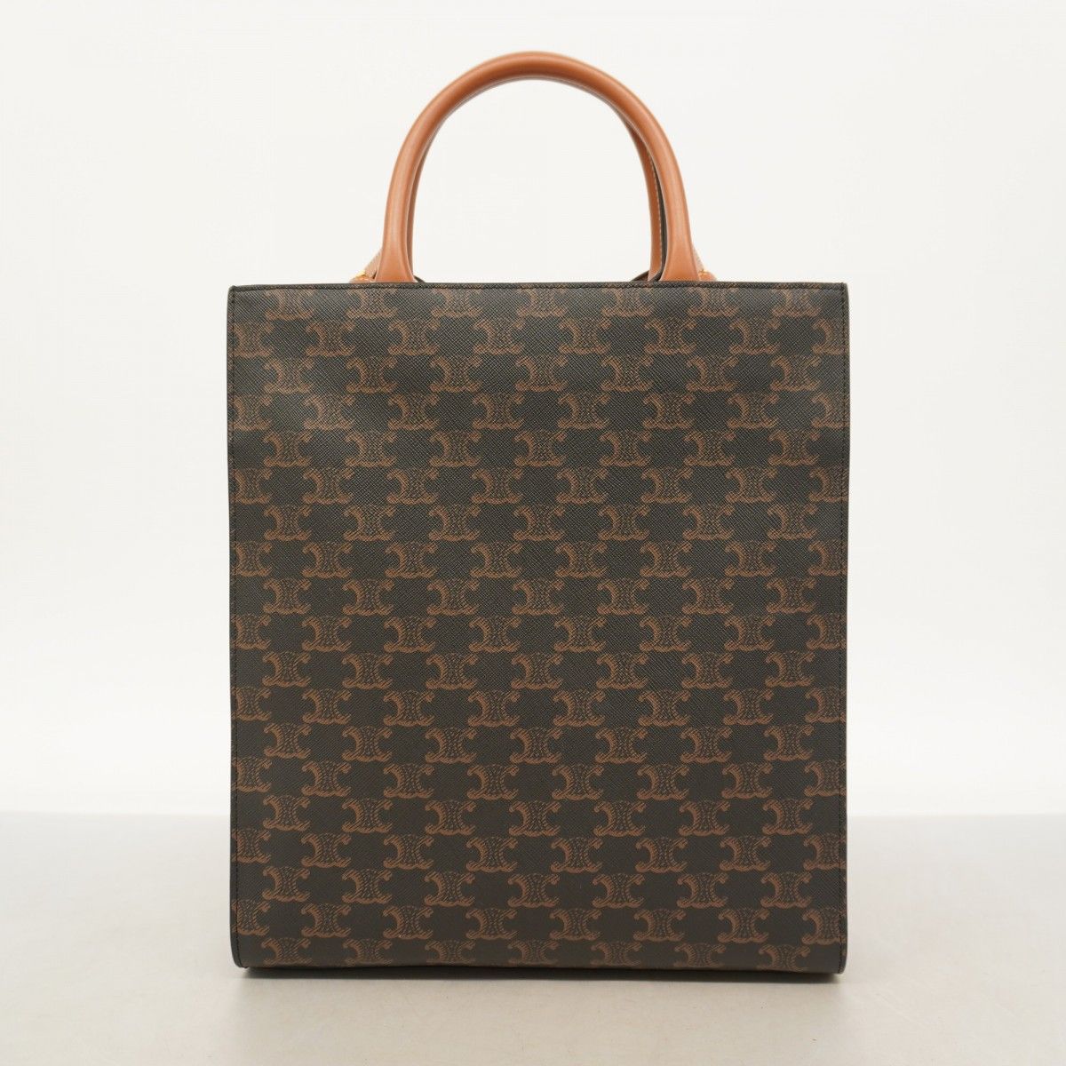 Celine Tote Triomphe Vertical Cover Black Brown Gold 2-Way — view 8