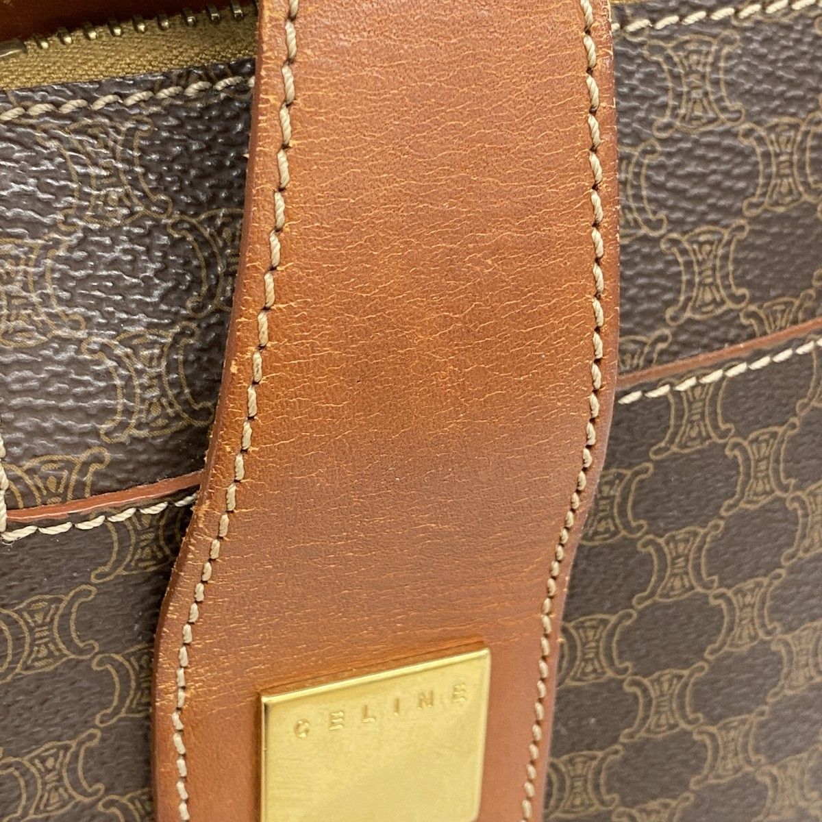 Celine Tote Macadam Brown Gold — view 9