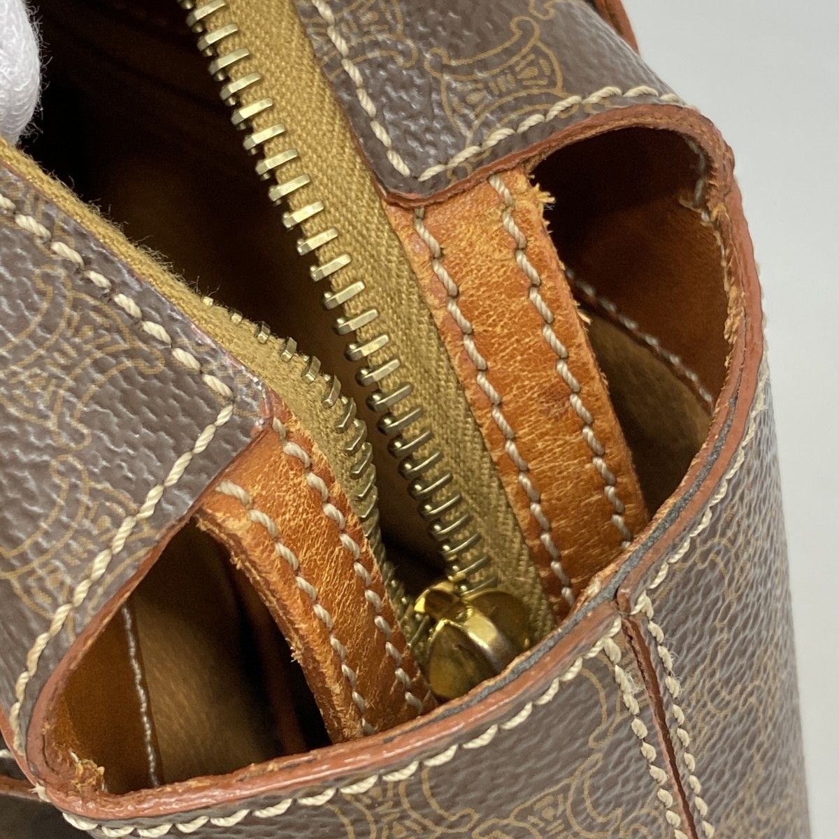 Celine Tote Macadam Brown Gold — view 8