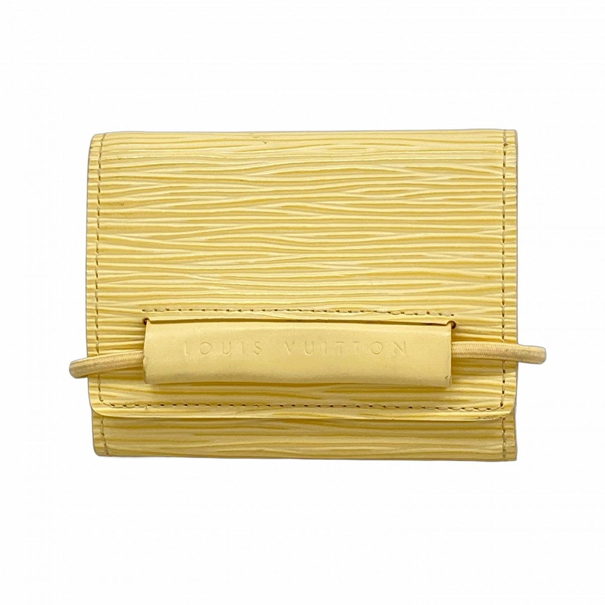 Louis Vuitton Trifold Wallet Epi Porte-Monnaie Elastic Vanilla