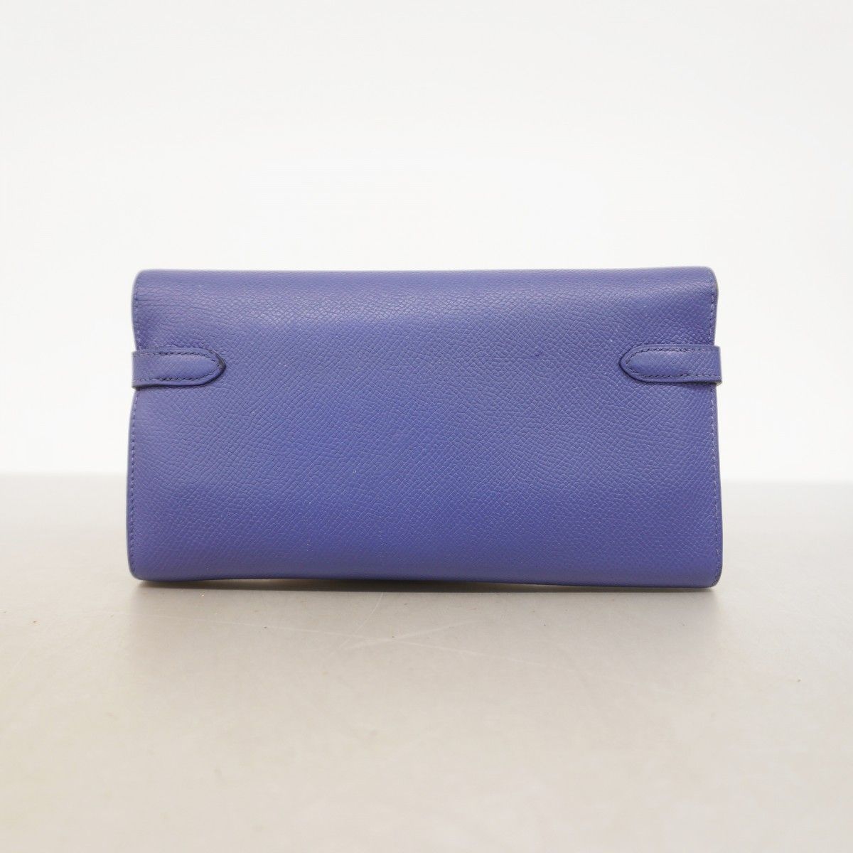 Hermes Wallet Kelly Verso Veau Epsom Blue Brighton Capucines Silver — view 8