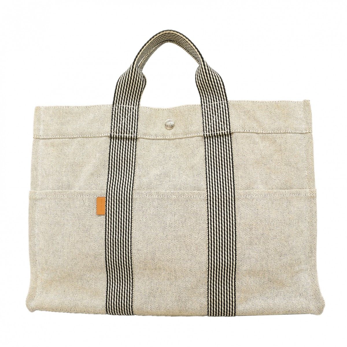 Hermes Tote New Fourre Tout Canvas Gray Silver