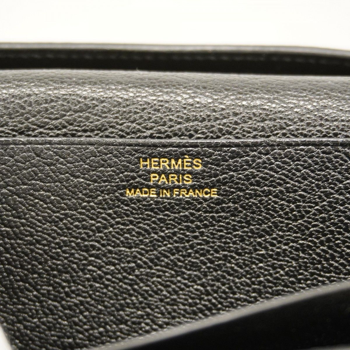 Hermes Wallet Bearn Souffle Chevre Misor Black Gold — view 5