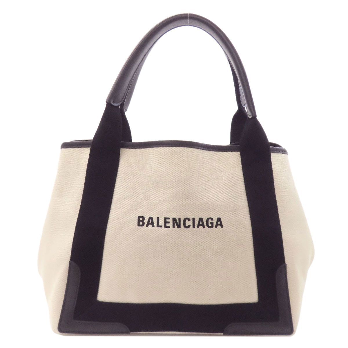 Balenciaga Navy Cabas Handbag Canvas