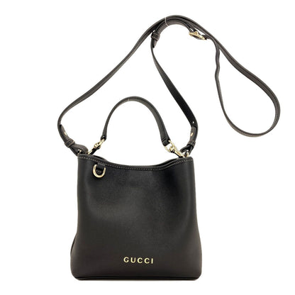 Gucci Long Shoulder Small Bucket Bag 2-Way Calf