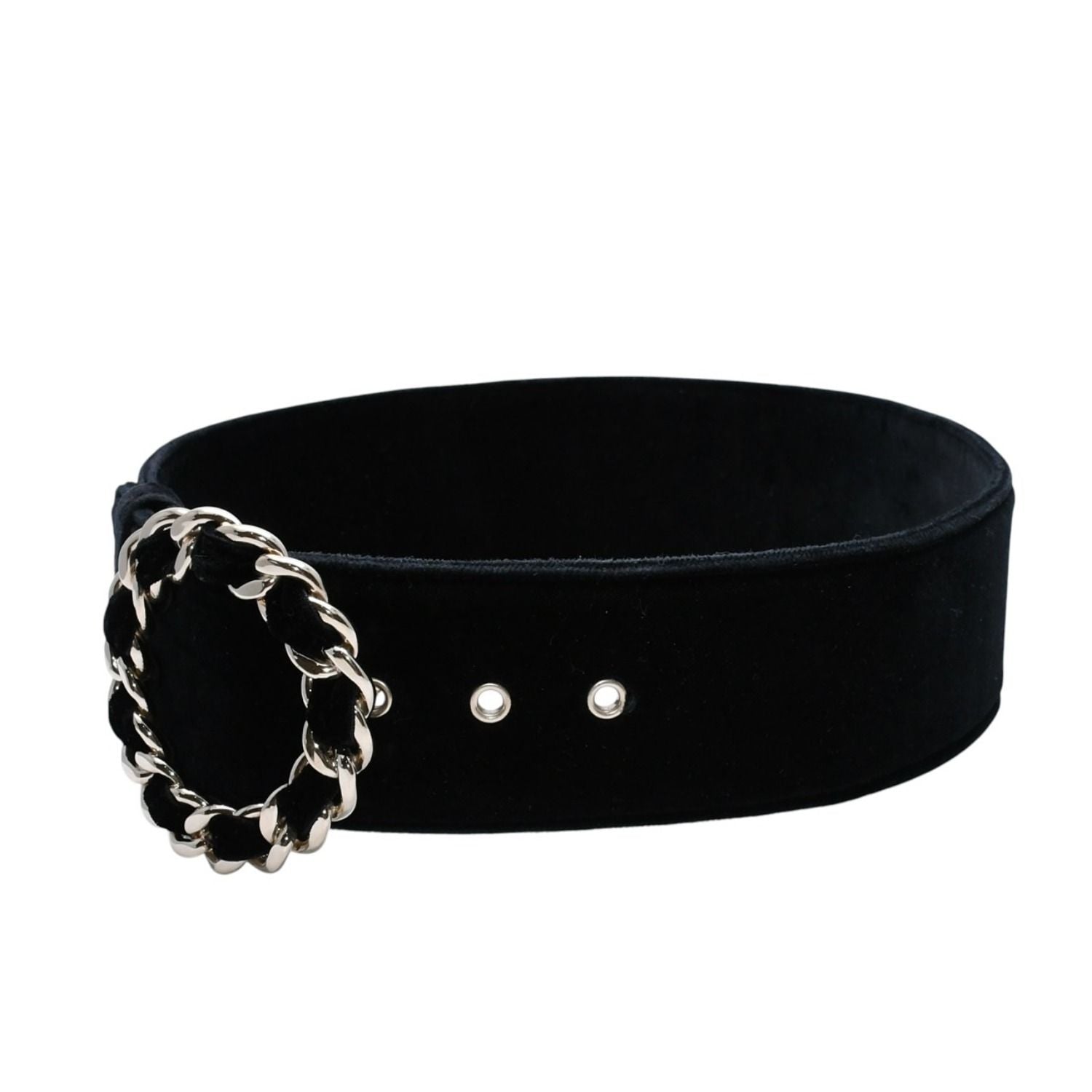 Chanel Belt Velvet Velour 65/26 Black Gold — view 2