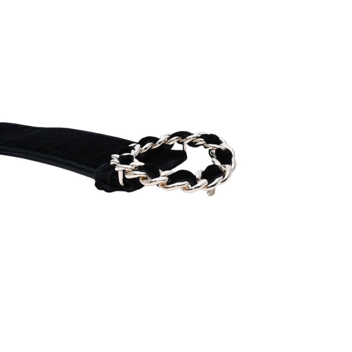 Chanel Belt Velvet Velour 65/26 Black Gold — view 8