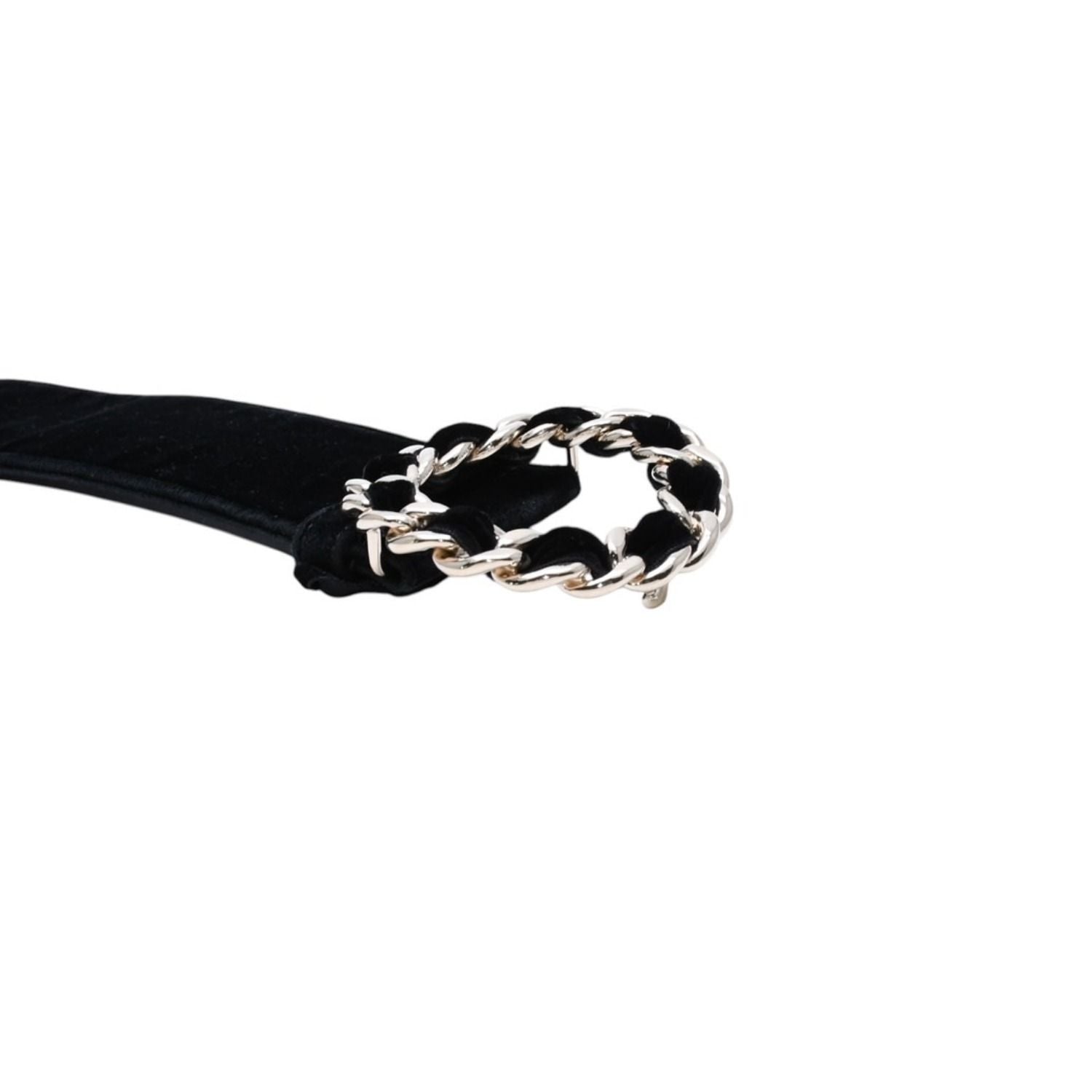 Chanel Belt Velvet Velour 65/26 Black Gold — view 8