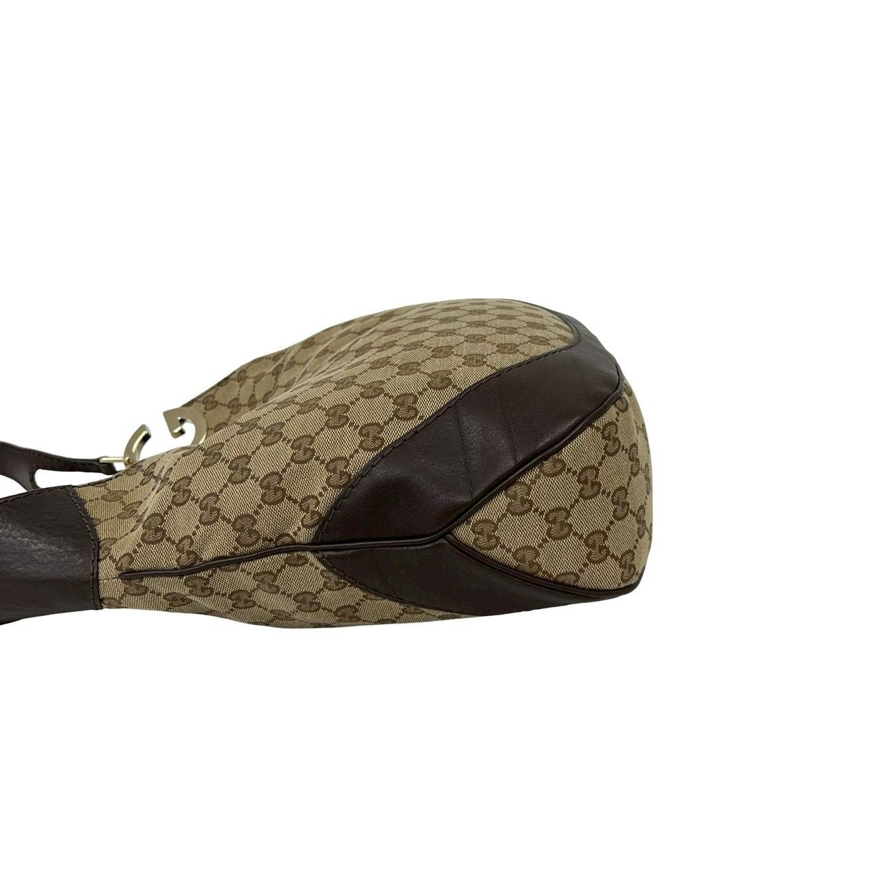 Gucci Logo GG Pattern Canvas Leather Shoulder Bag Brown Beige — view 5