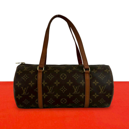 Louis Vuitton Vintage Papillon 30 Monogram Leather Mini Boston Bag Brown