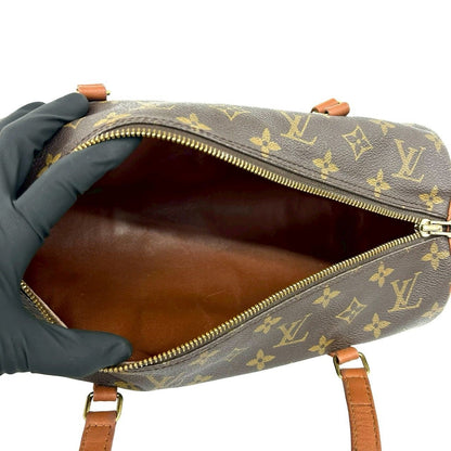 Louis Vuitton Vintage Papillon 30 Monogram Leather Mini Boston Bag Brown — view 9