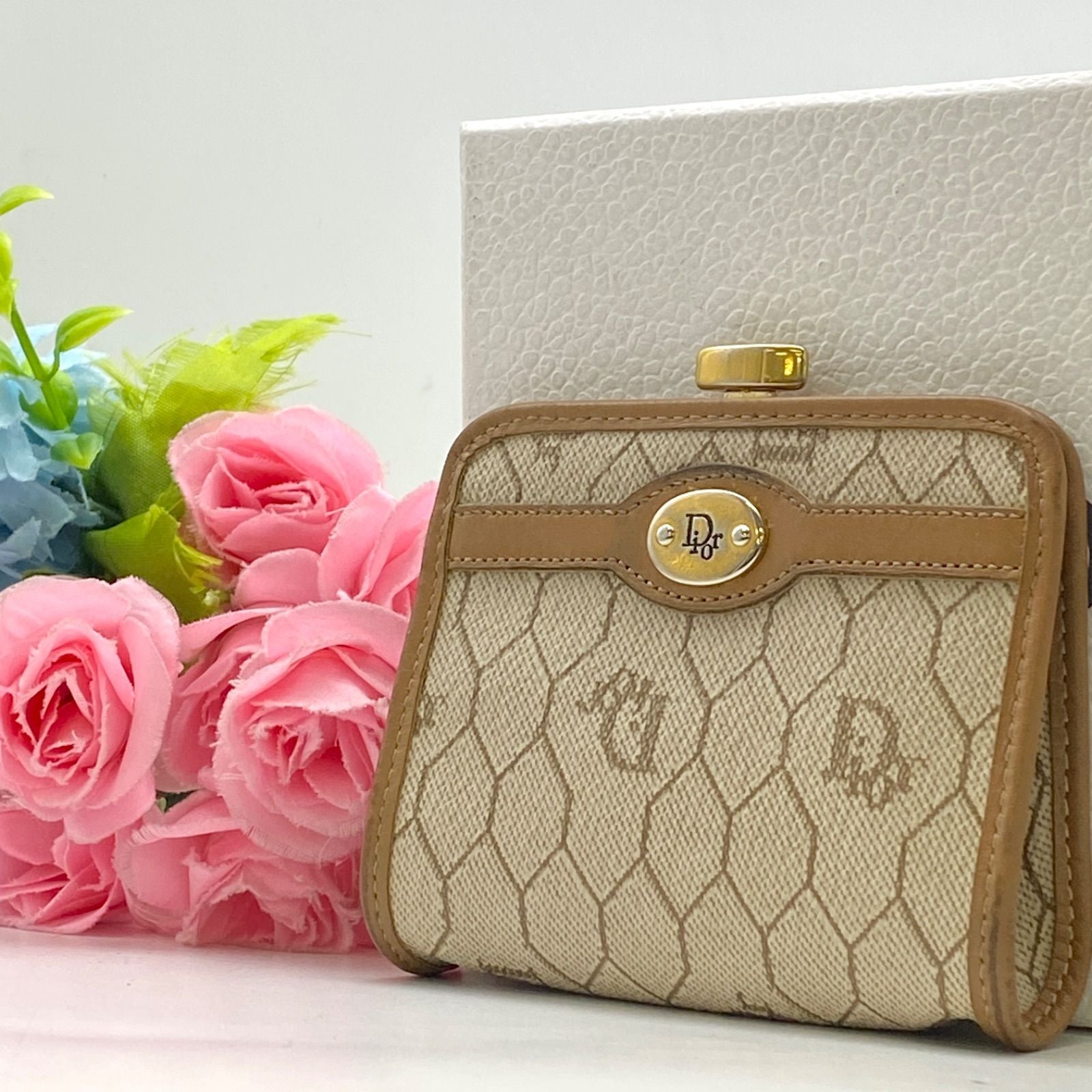 Dior Wallet Coin Case Kiss Lock Trotter