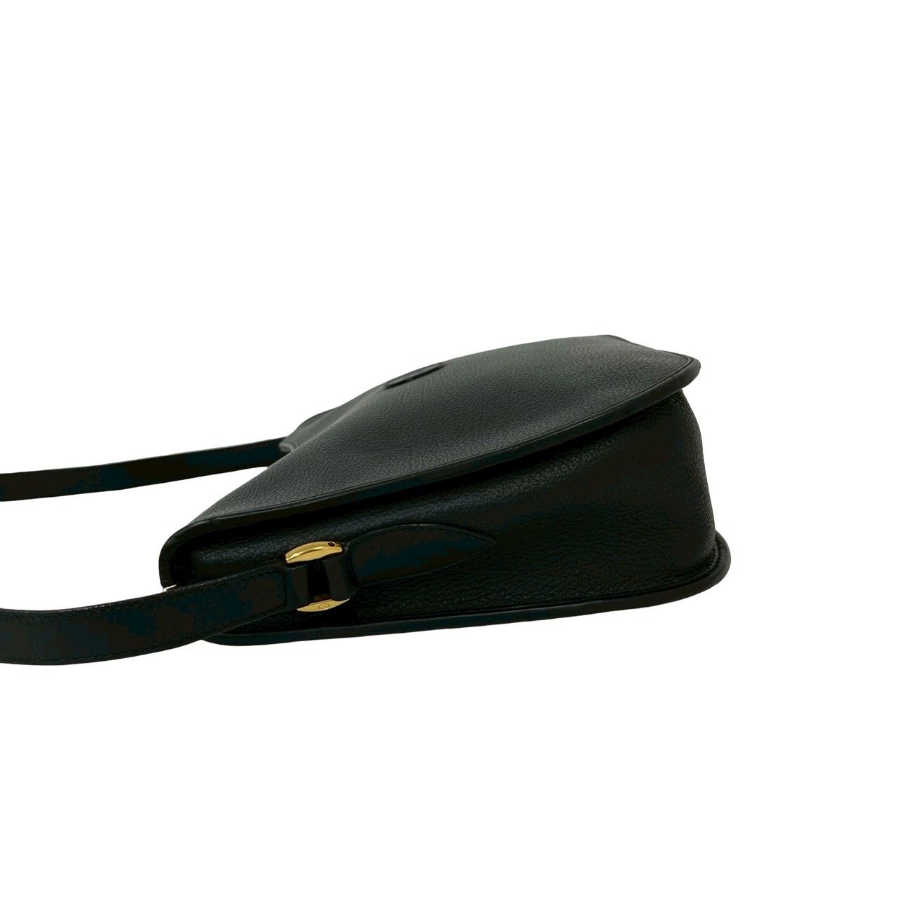 Gucci Vintage GG Logo Leather Shoulder Bag Pochette Crossbody Black — view 5