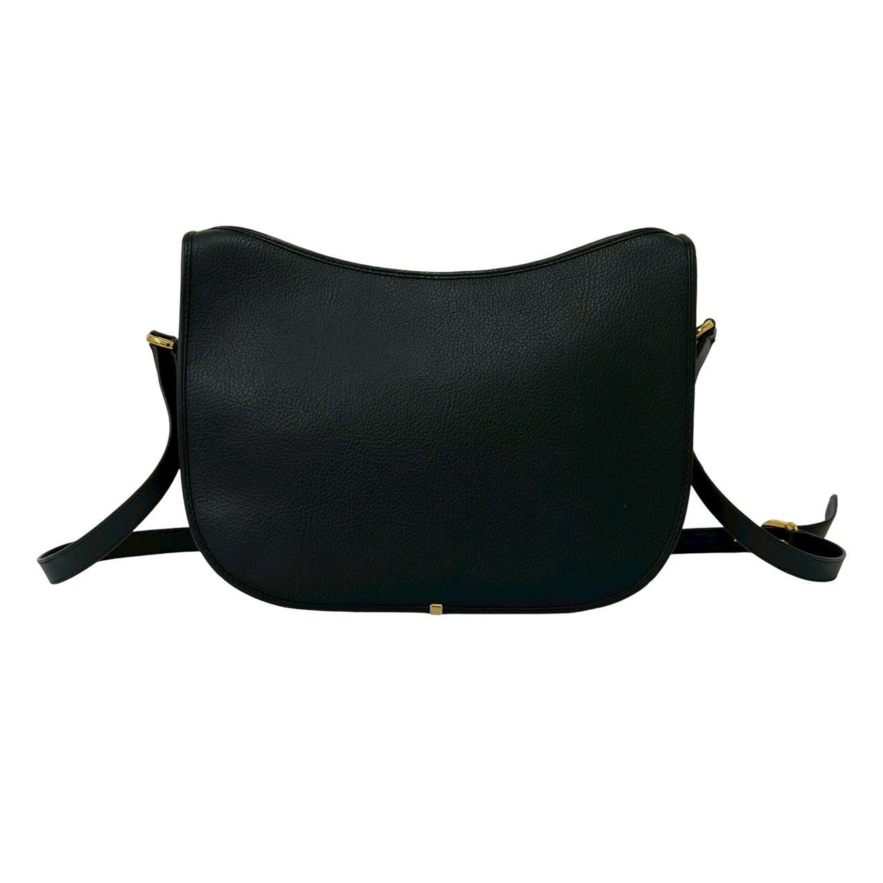 Gucci Vintage GG Logo Leather Shoulder Bag Pochette Crossbody Black — view 3