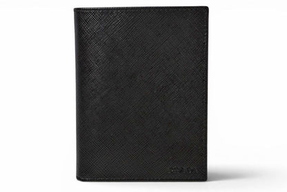 Prada Wallet Billfold Card Case Bifold Folding Saffiano Leather Black