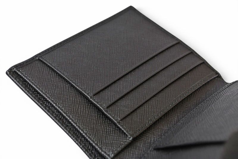 Prada Wallet Billfold Card Case Bifold Folding Saffiano Leather Black — view 8