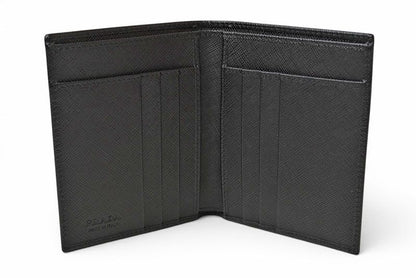 Prada Wallet Billfold Card Case Bifold Folding Saffiano Leather Black — view 5