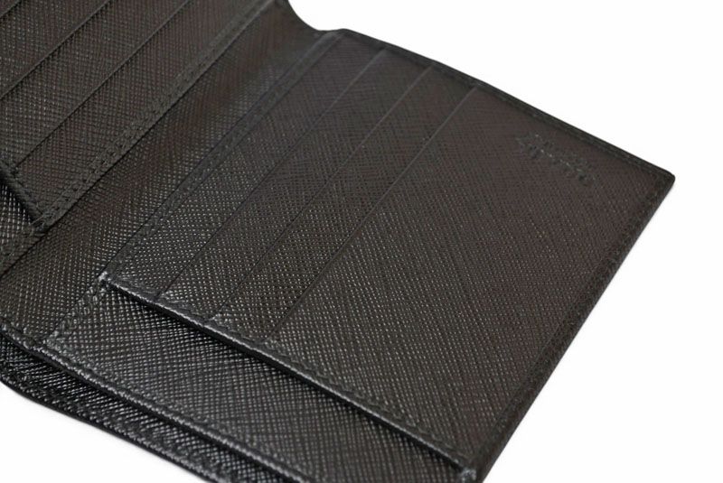 Prada Wallet Billfold Card Case Bifold Folding Saffiano Leather Black — view 7